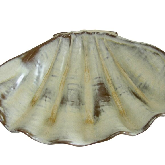 Vintage 1960 Frankoma Tiki Trade Winds Clam Shell Server T10 Woodland Moss USA - Picture 1 of 6